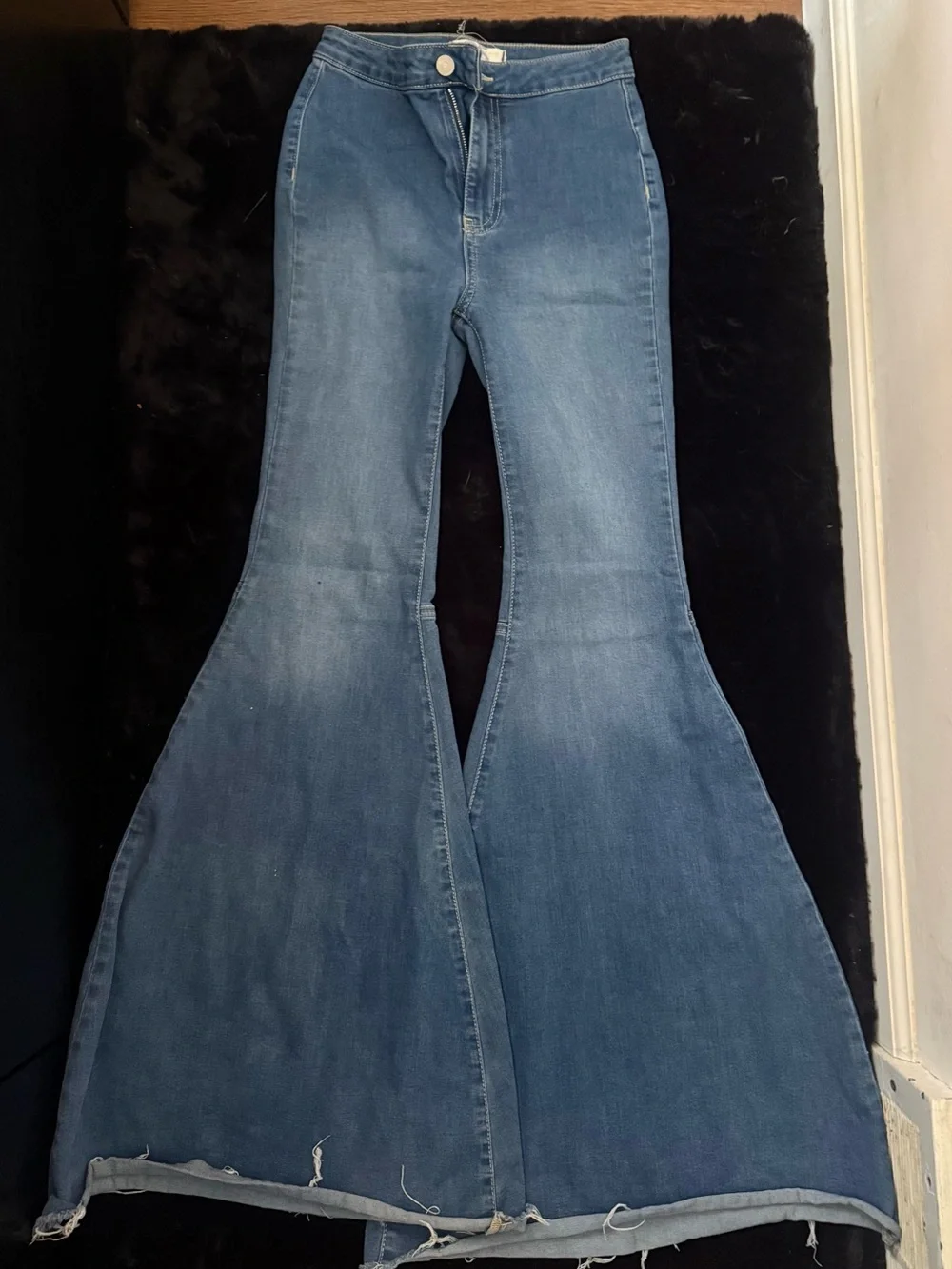 We The Free Light Blue High-Rise Wide Leg Flare Jeans